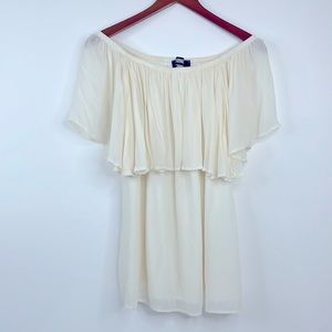 REFORMATION Off the Shoulder cream blouse XS top